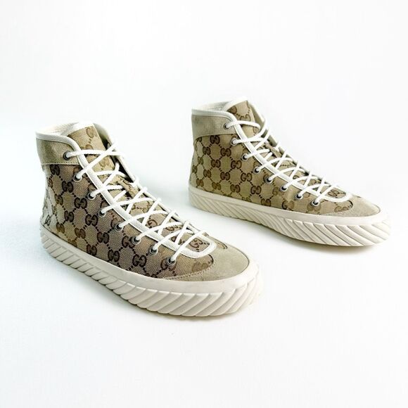 GUCCI GG Supreme Tortuga Sneakers Size Women 9.5 Chunky High Top (Men size 7.5) - Picture 1 of 14